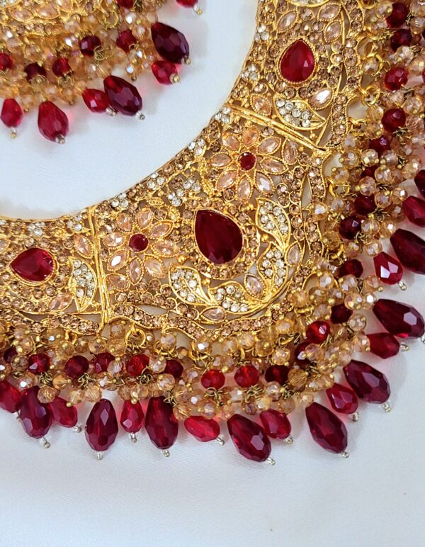 Gold Look Bridal Set with Trendy Matha Patti - Image 2