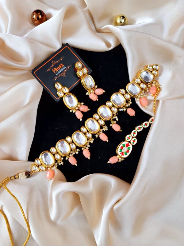 Indian Kundan + Meena  Choker (Double Sided) - Image 2