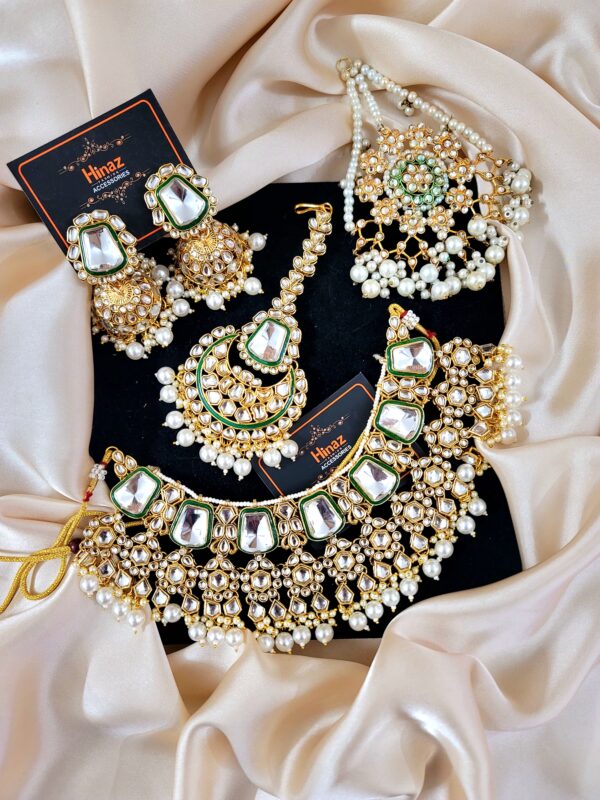Indian Kundan Embellished Bridal Set - Image 2
