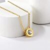 Stainless steel 18K Gold Plated  Stone Necklace