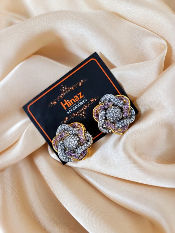Oxidized Stone Elegant Studs - Image 2