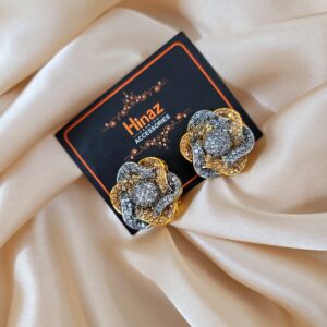 Oxidized Stone Elegant Studs