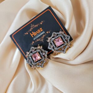 Oxidized Stone Elegant Studs