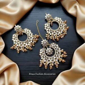 Kundan Loaded Earrings + Tikka Set