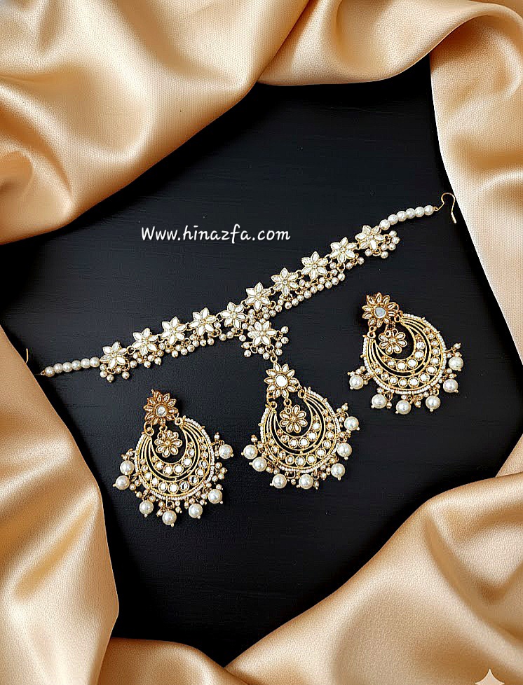 Kundan Trendy Matha Patti  & Earring Set