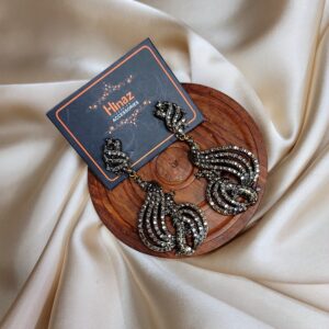 Oxidized Stone Earrings