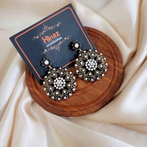 Oxidized Stone Earrings