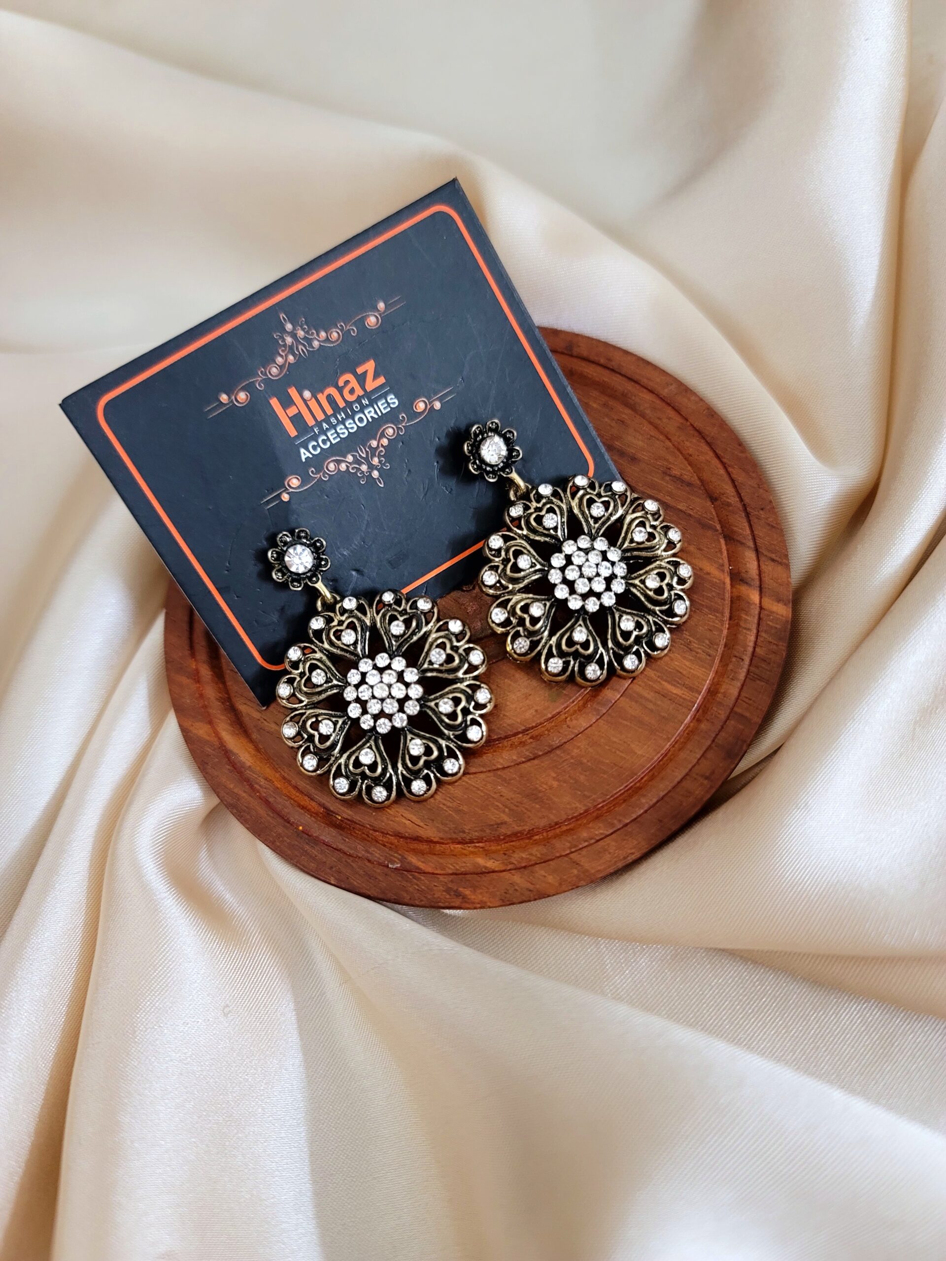 Oxidized Stone Earrings