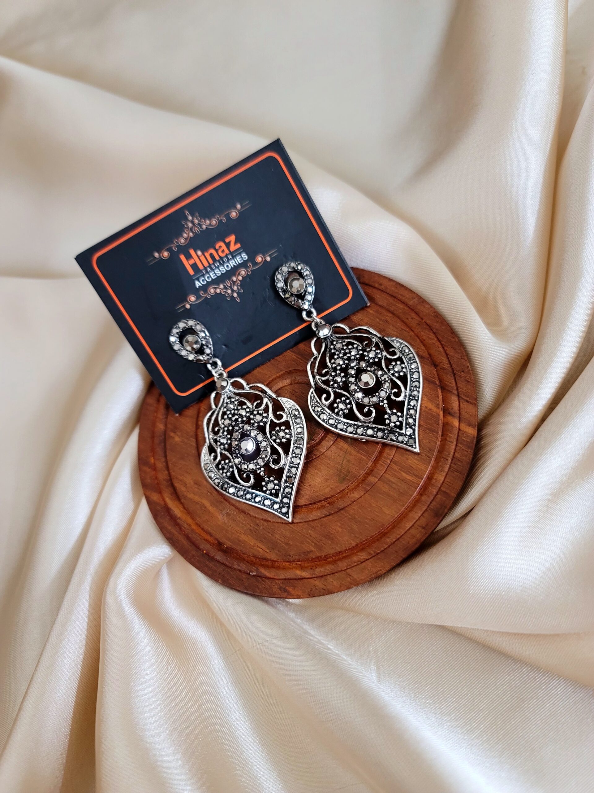Oxidized Stone Earrings