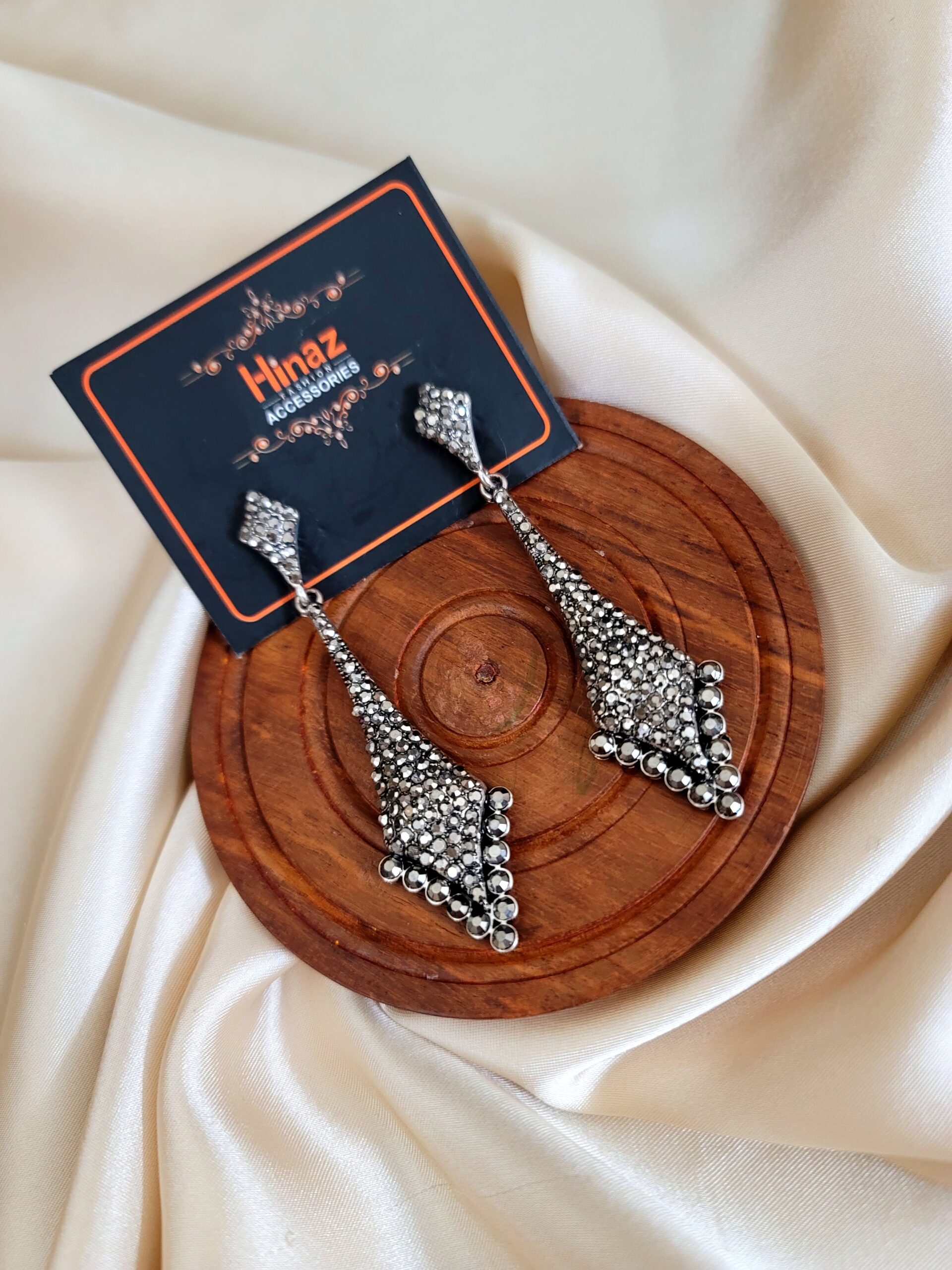 Oxidized Stone Earrings