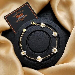 Stainless Steel China Gold Flower Braclate