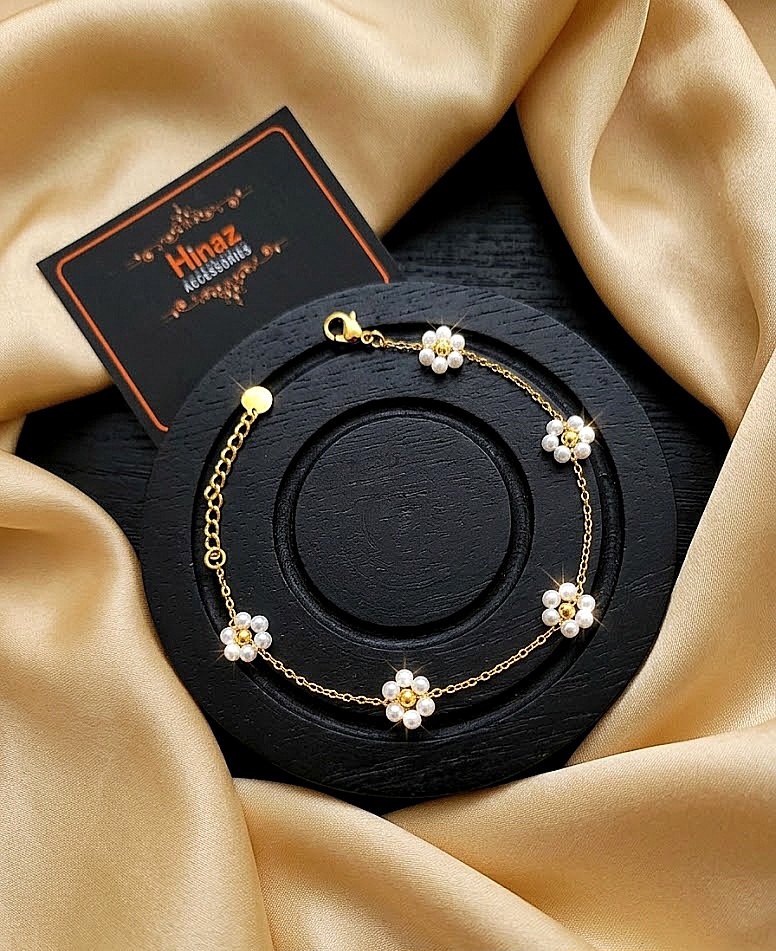 Stainless Steel China Gold Flower Braclate