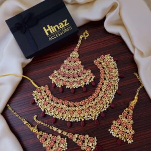 Indian Noratan Embellished Bridal Set with Big Jhoomer