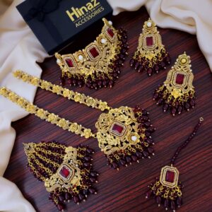 Elegant Bridal Carving Mala Set