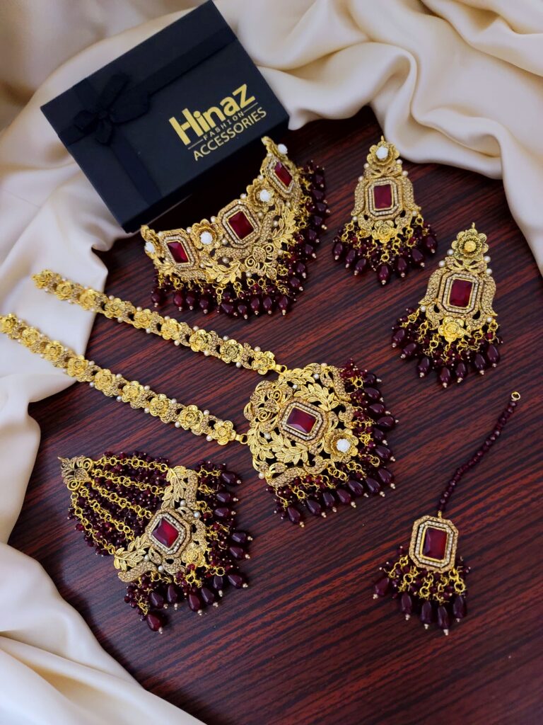 Elegant Bridal Carving Mala Set