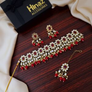 Indian Oxidized Mirror Choker Set